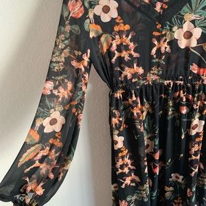 Sheer Floral Maxi Dress